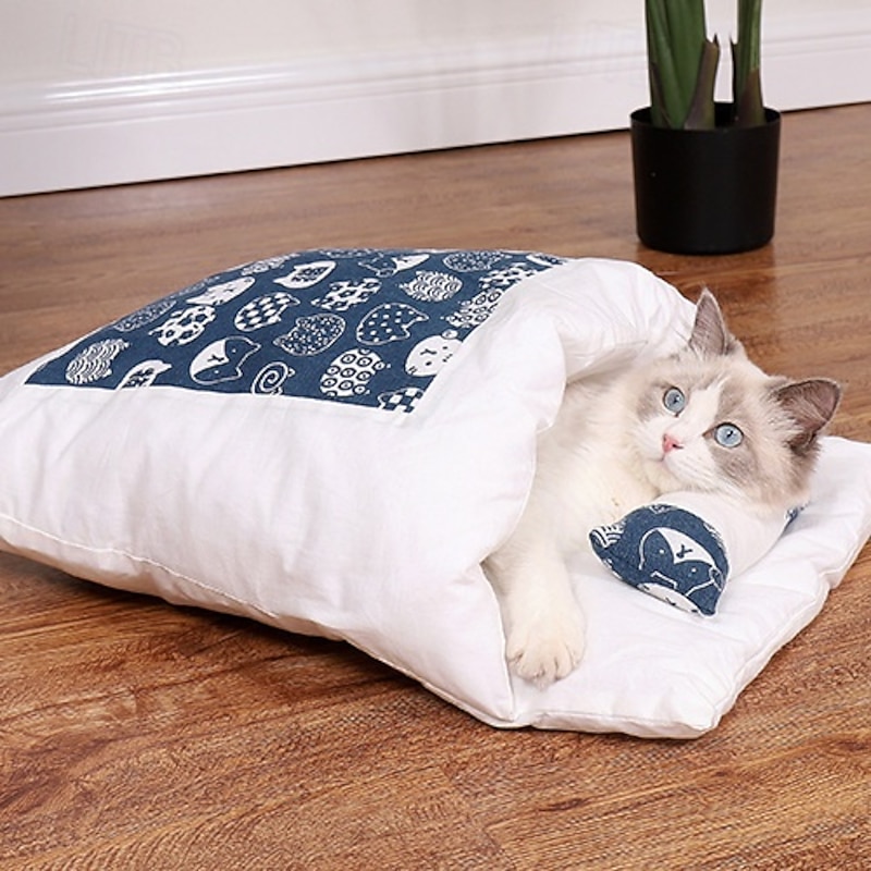 Cat Bed cave cat beds for Indoor Cats,Soft and Comfortable,Cute cat House,with Washable Cushioned Pillow,Enclosed cat Bed,Kitty pet hut,Hideaway,Small Dog Tent2