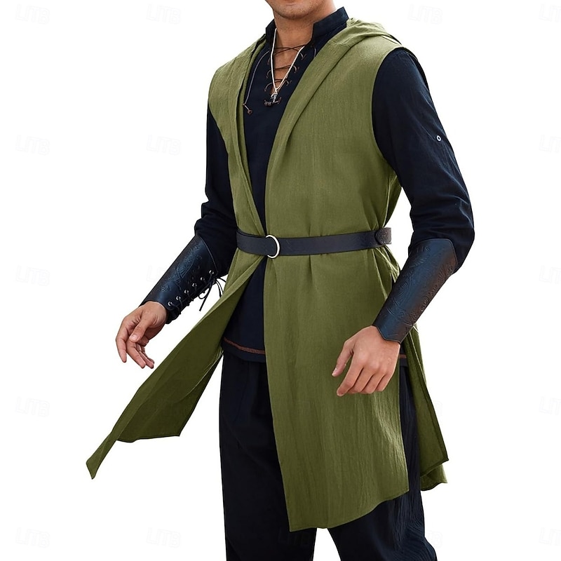 Medieval Renaissance 17th Century Shirt Tunic Ranger Elven Archery Fancy Dress Men's Viking Fantasy Halloween Carnival Masquerade Party LARP Adults' Shirt All Seasons2