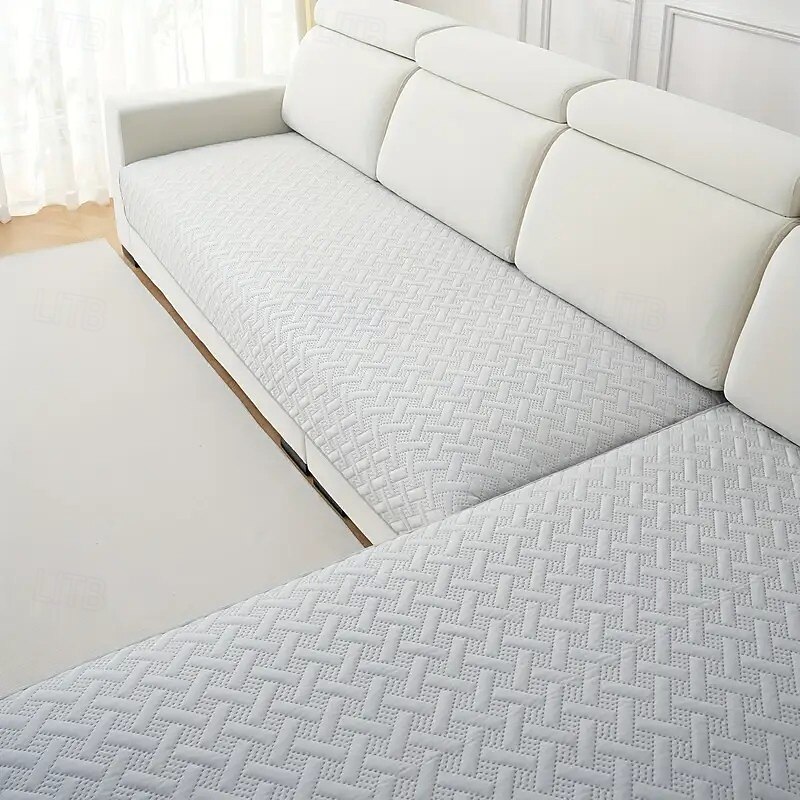 Dutch velvet Sofa Cover Soundwave technology cross - embossed pattern sofa cushion, suitable for all seasons with anti - slip bottom, applicable to the protection and decoration of L - shaped queen4