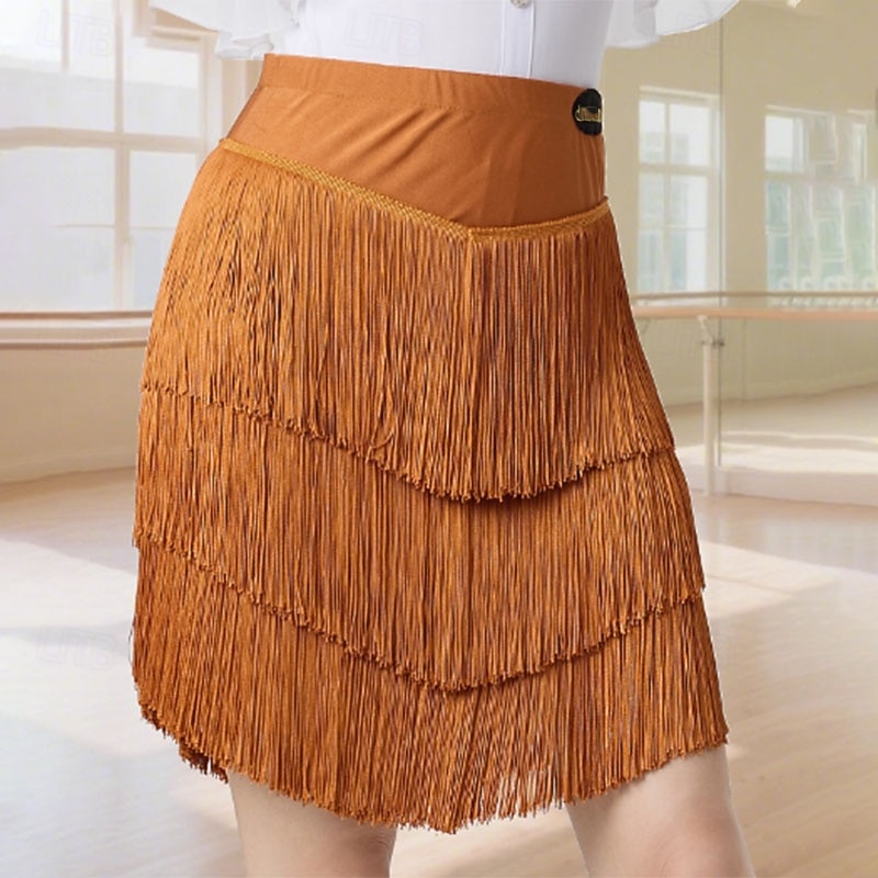 Latin Dance Skirts Tassel Women's Performance Daily Wear High POLY - Main Image