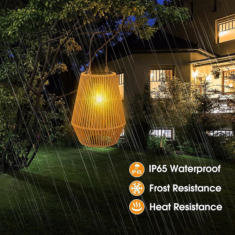 Solar Lanterns Outdoor Waterproof Hanging Solar Lights Outdoor Waterproof Solar Lamp Lights Decoration for Outside GardenYardPatioPorchTreesLawnPathway Decor4