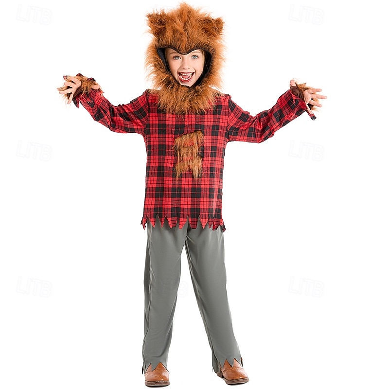 Animals Fairy Tale Werewolf Cosplay Costume Outfits Storybook Characters Movie Cosplay for Boys' Girls' Kid's Halloween Carnival World Book Day Performance Educational Dress Up School Event Dress Up