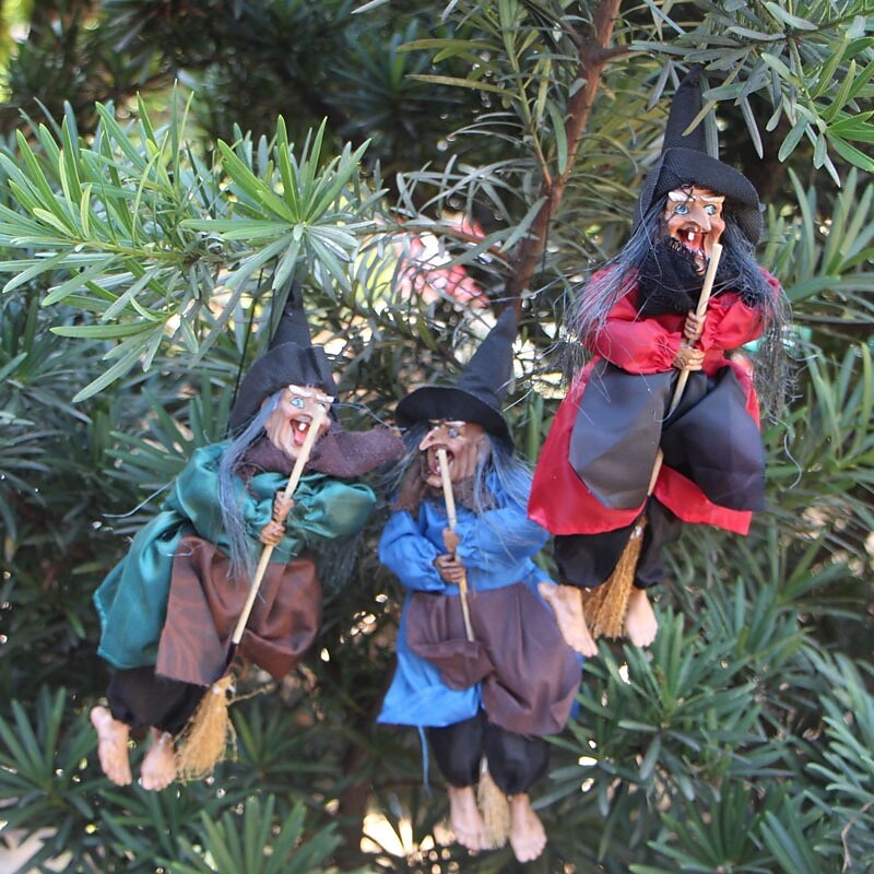 Halloween Ghost Festival Witch Figurine Hanging Doll DIY Decor Pendant Party Haunted House Props Ornament Garden Bar Decor2