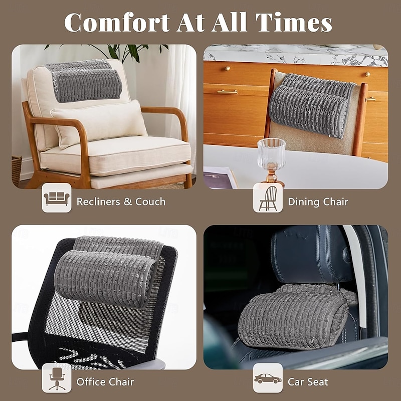 1 Pc Headrest Pillow,Recliner Pillow for Neck, Head, or Foot for Office or Massage Chairs, Neck Pain Relief and Cervical Support. Nonslip, Zipped Cover3