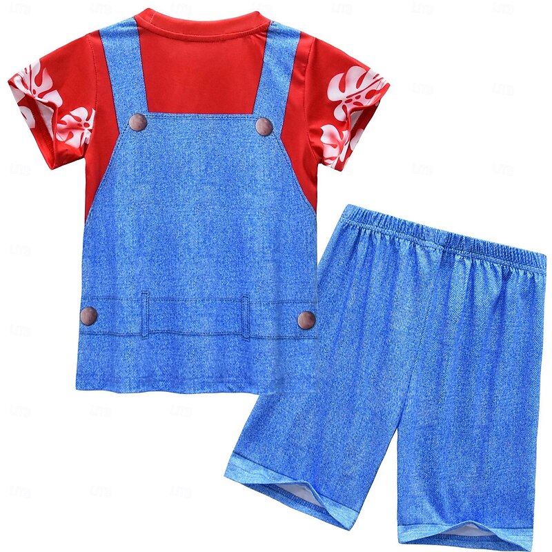 Lilo T-shirt Shorts Adventure Movie Casual Movie Cosplay for Boys' Kid's Halloween Carnival World Book Day Performance Educational Dress Up School Event Dress Up2