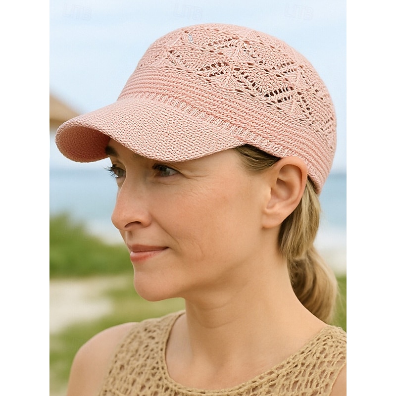 Women's Wide Brim Crochet Sun Hat with Hollow-Out Design – Lightweight Breathable Summer Cap for Outdoor Travel, Beach and Garden Wear2