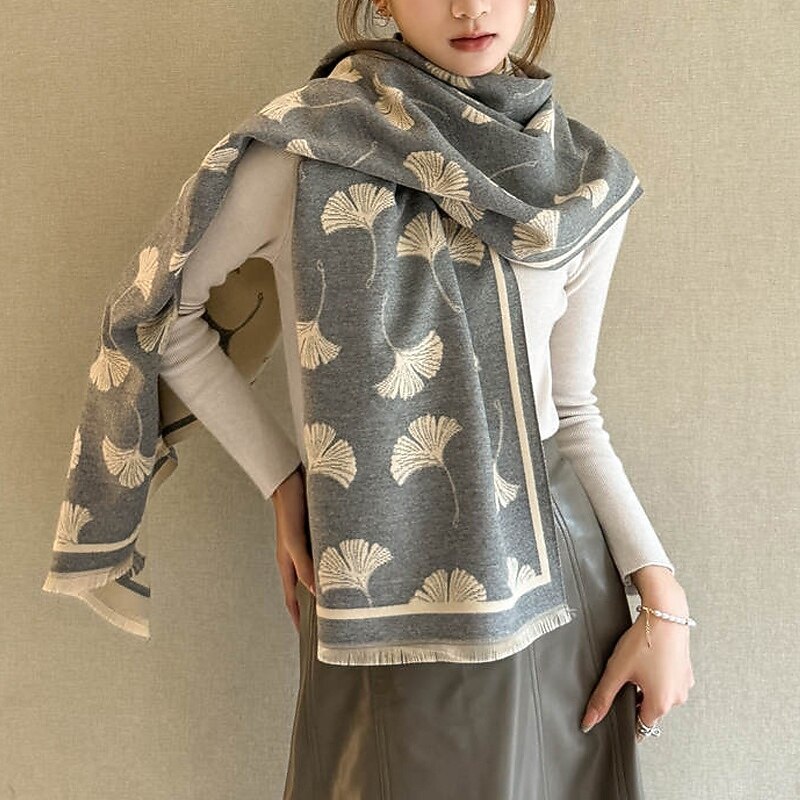 Women's Rectangle Scarf Women's Shawls & Wraps Street Daily Date Grey Black Red Scarf Print3