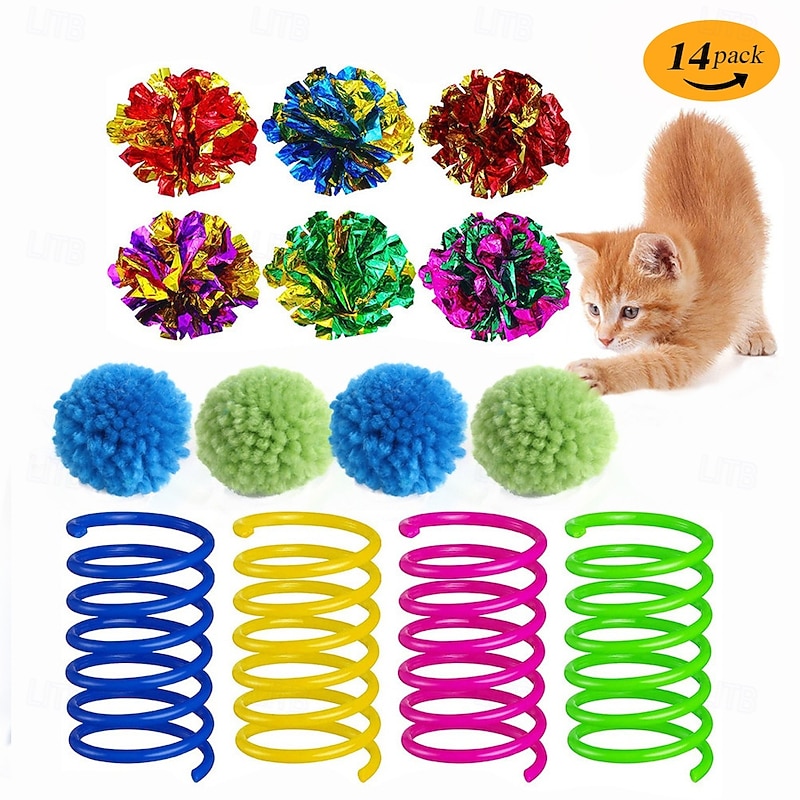Ball Feather Toy Mice & Animal Toy Tunnels Squeak Toy with Retractable Durable Pet Exercise Releasing Pressure Pet Training for Cat Outdoor Pet Play3