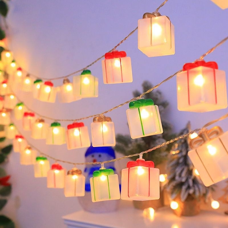1 Pc 3M-20Leds Christmas Gift Box Light String AAA Battery Box USB Dual purpose Indoor and Outdoor Restaurant Party Festival Atmosphere Decorative Light String4