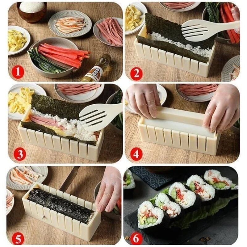 Sushi Mold Three Piece Set Rice Roll Maker Kitchen Tool for Making Seaweed Sushi Rice Balls and Kimbap Easy to Use for Home Cooking3