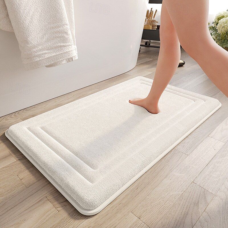 Bathroom Rug Absorbent Quick Dry Mat Non Slip Thickened Door Carpet for Shower Room Home Toilet Soft Durable Washable Anti Dirt Floor Pad