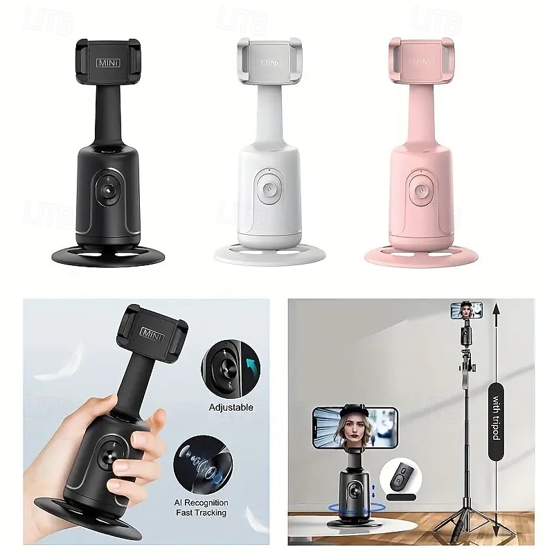 Manufacturer intelligent AI face recognition 360  cell phone head Jitterbug live self-timer panoramic follow shot anti-shake