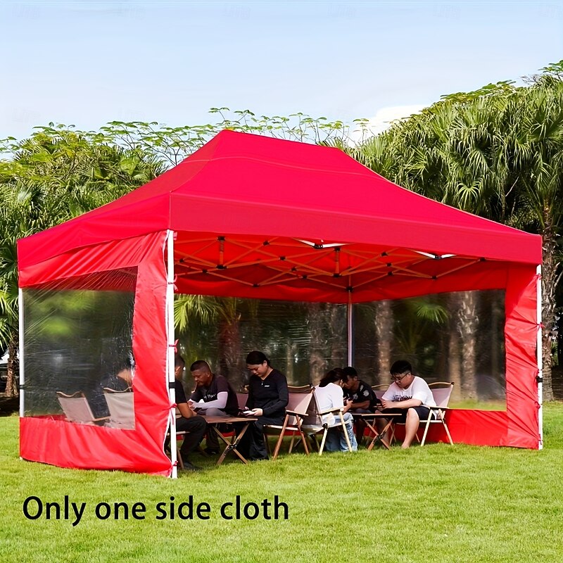 6-Person Outdoor Windproof Shelter Tent with Red & Clear Transparent Side Panels - All-Season Lightweight Portable Design for Camping Picnics Beach Backyard - Includes Stakes & Rope Tents for Camp3