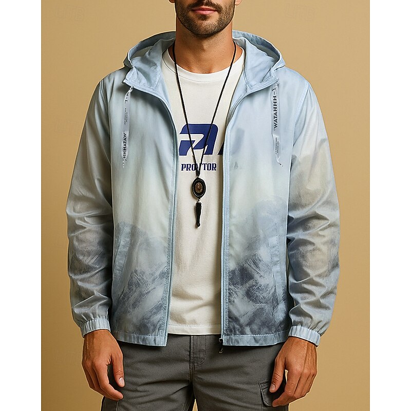 Men's Windbreaker Softshell Jacket Hiking Jacket Outdoor Sun Protection Quick Dry Lightweight Breathable Hiking Outfits Hiking Clothes Summer Spring Jacket Climbing Camping / Hiking / Caving Running3