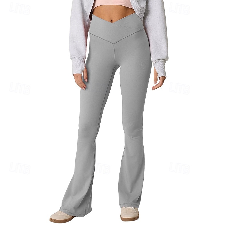 Women's Slacks Leggings Cozy Leggings Streetwear Casual Full Length Natural Plain Elastic Waist Comfortable Holiday Daily Wear Weekend Dark-Gray Apricot Grey Black Fall Regular Fit