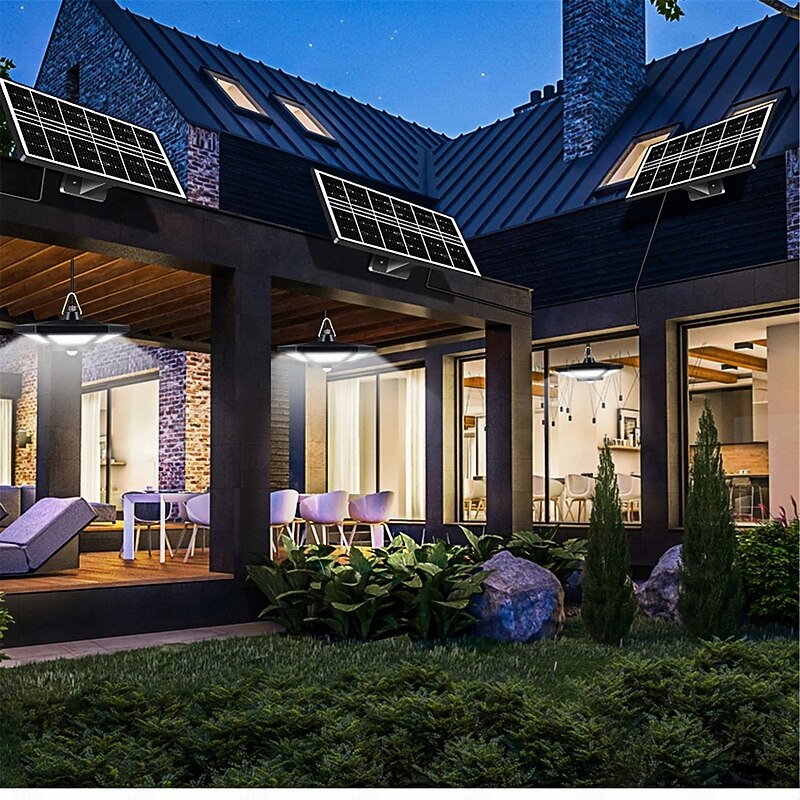 Solar Shed Light Solar Pendant Light Indoor Outdoor 228/180 Led  5 Modes With Remote Control For Barn Gazebo Garage  1PC2