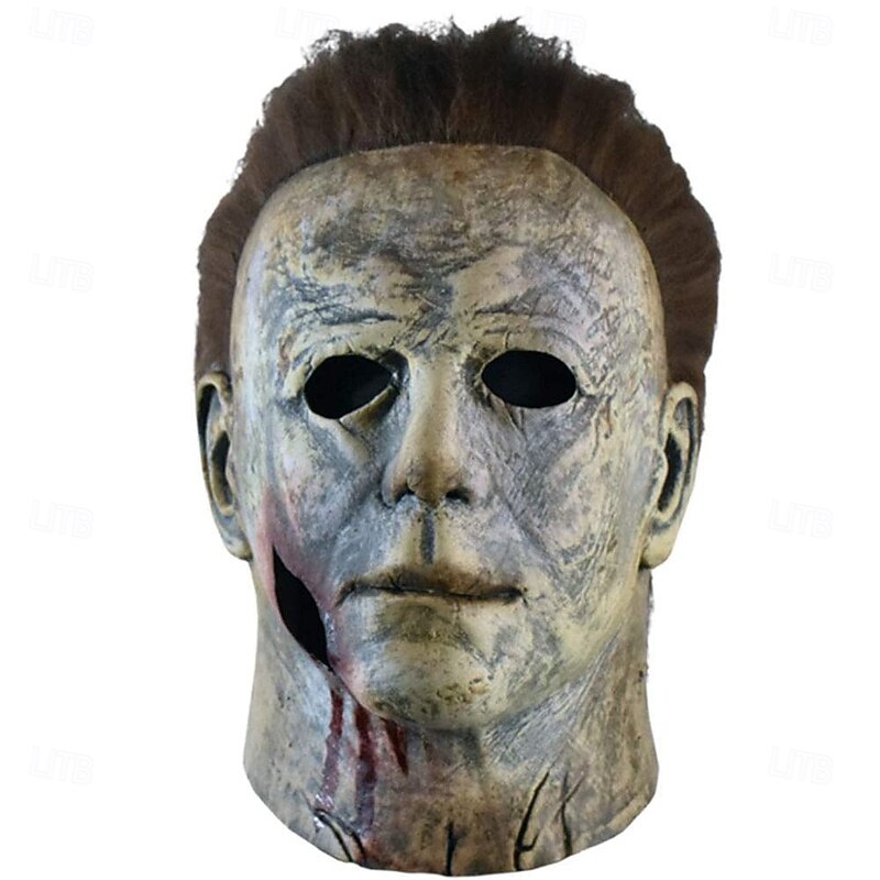 Halloween Michael Myers Mask for Adults, Realistic Scary Costume Latex Face Mask, Horror Movie Killer Cosplay for Halloween Party Props4