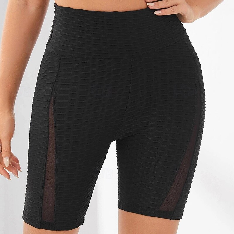 Women's Workout Shorts Sports Shorts Tummy Control High Waist Gym Volleyball Workout Bottoms Solid Color Black Grey Sports Activewear3
