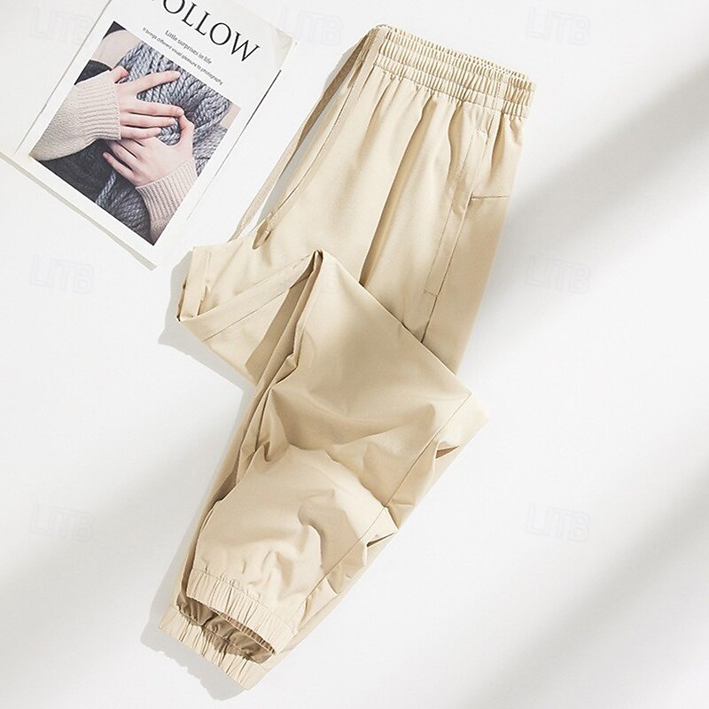 Men's Cargo Pants Hiking Pants Trousers Joggers Pants Hiking Rain Pants Summer Outdoor Regular Fit Quick Dry Cooling Breathable Bottoms Drawstring Pocket Elastic Waist Black Dark Gray Camping