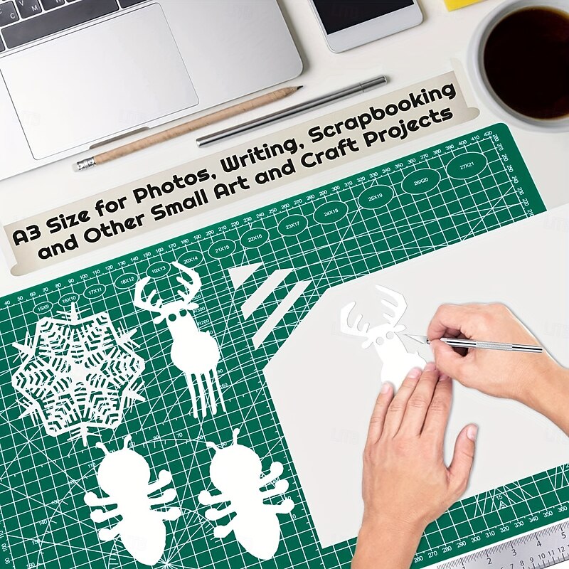 1pc 5-Ply A3 Self Healing Rotary Cutting Mat Double Sided Craft Cutting Board For Sewing Crafts Hobby Fabric Precision Scrapbooking Project4