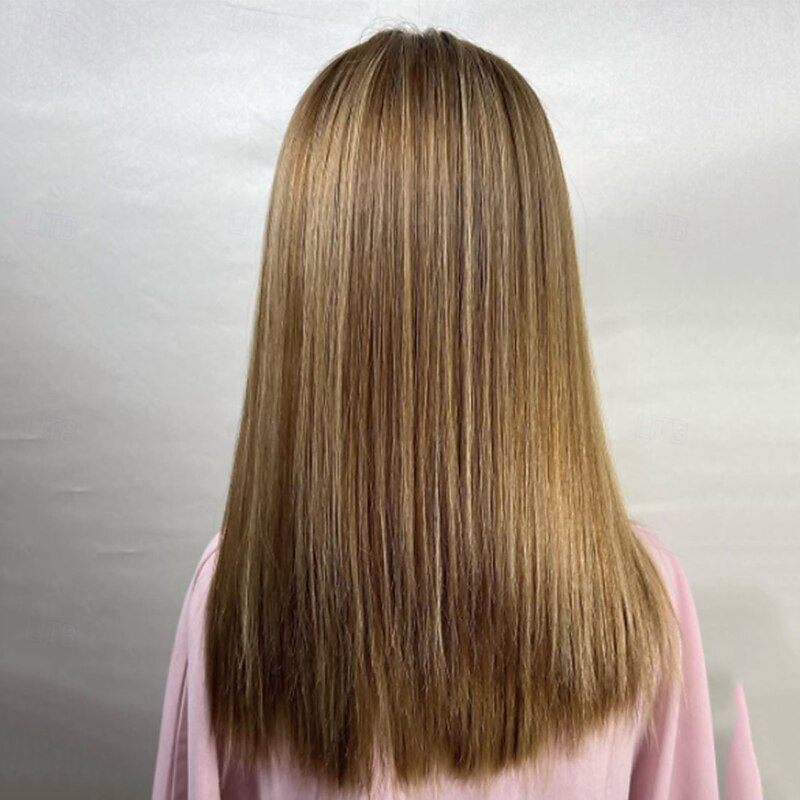 Unprocessed Virgin Hair 5x5 Closure 13x4 Lace Front Wig Short Bob Free Part Brazilian Hair Straight Blonde Multi-color Wig 130% 150% Density with Baby Hair Highlighted / Balayage Hair 100% Virgin4