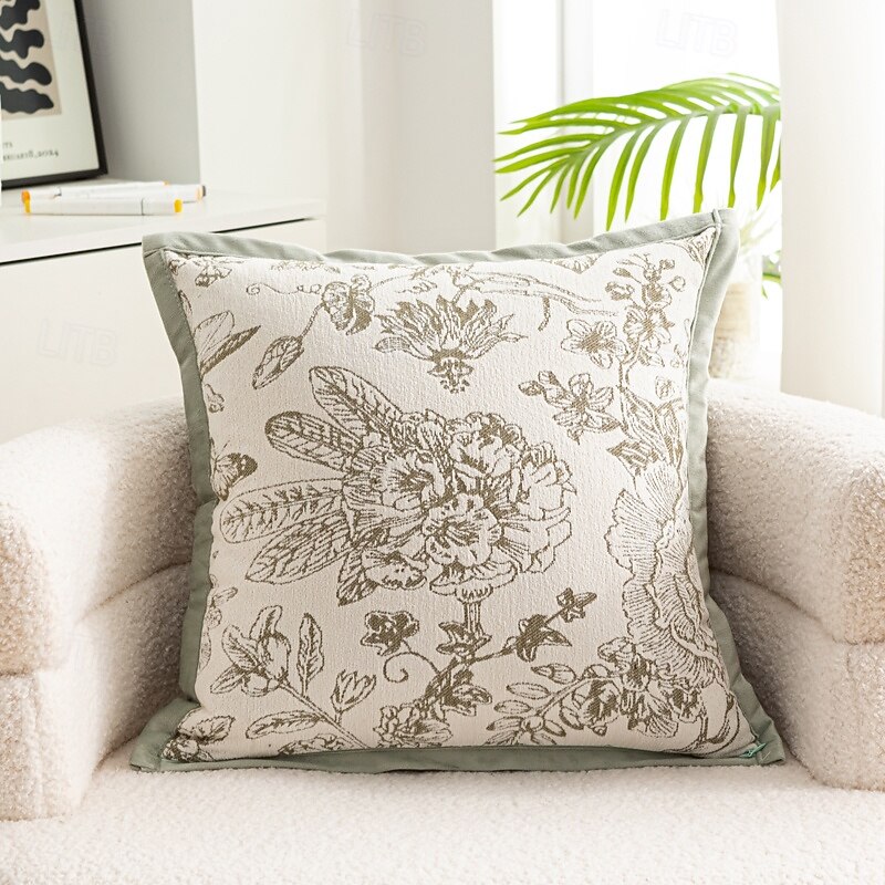 1 pcs Pillow Cover Grid Pattern Solid Colored Modern Casual Square Zipper Polyester Traditional Classic4