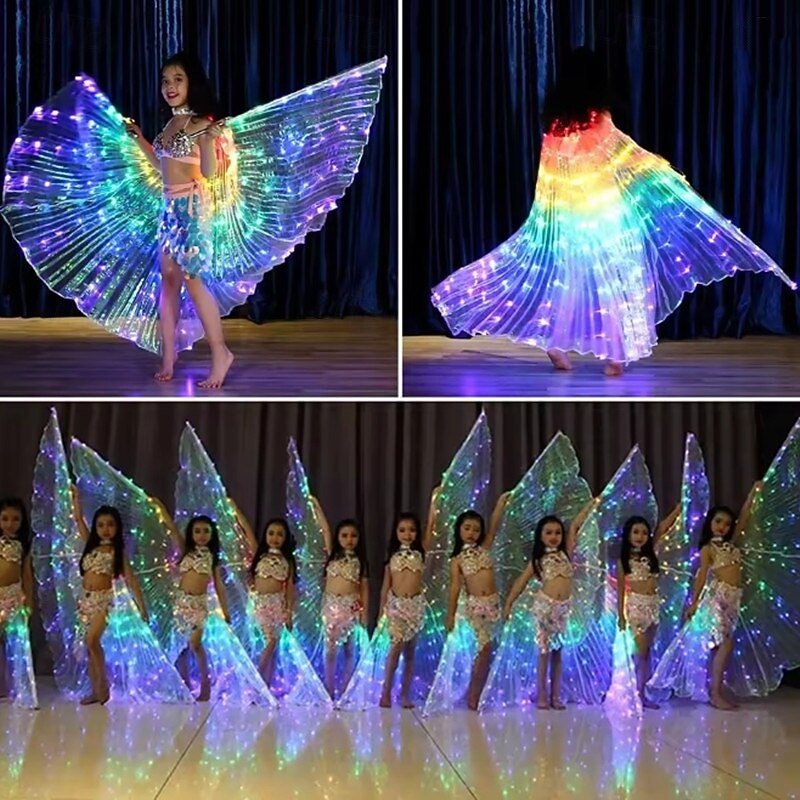 LED Wings Belly Dance Wings Isis Halloween Wing Prop Shining LED Lamp Wing Belly Dance Costumes Accessories Sticks2
