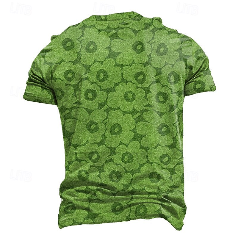 Men's T Shirt Floral Crew Neck Clothing Apparel 3D Print Party Holiday Short Sleeve Floral Cool Trendy2