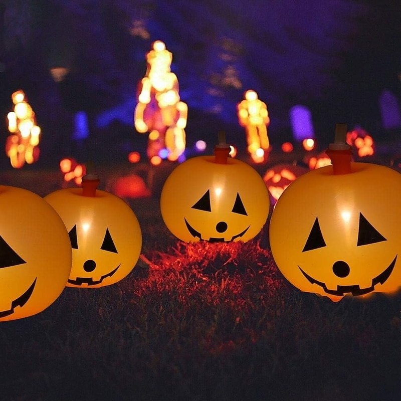 20 Pcs Halloween Pumpkin Balloon Light LED Electronic Decorative Light Indoor and Outdoor Party Atmosphere Decorative Light2