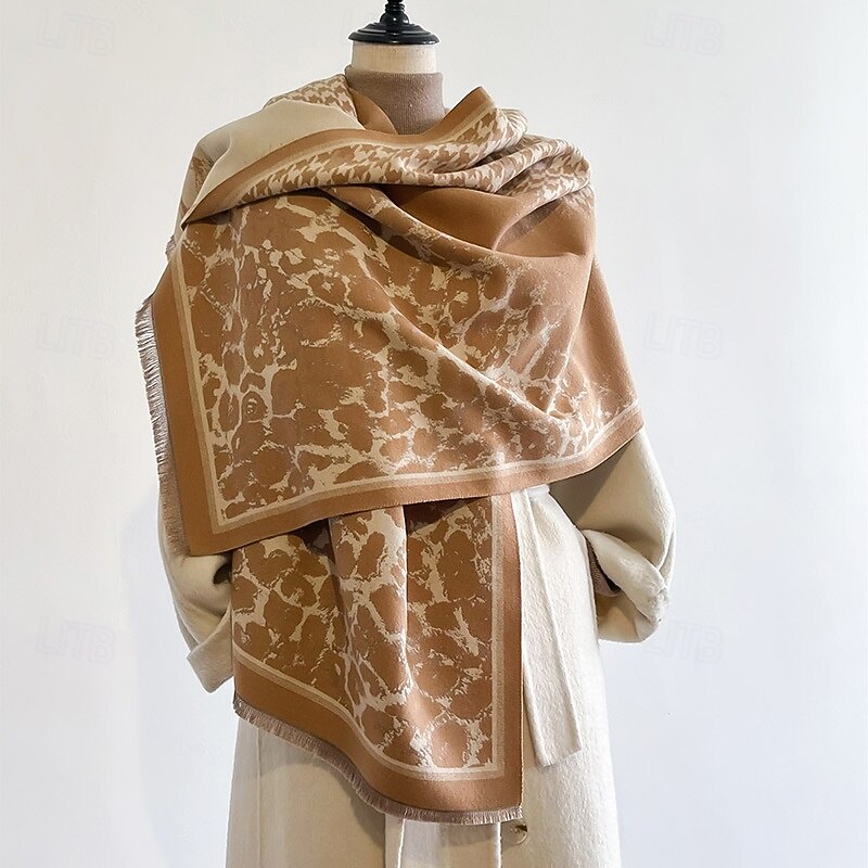 Women's Rectangle Scarf Women's Shawls & Wraps Street Daily Date Grey Black Khaki Scarf Leopard2