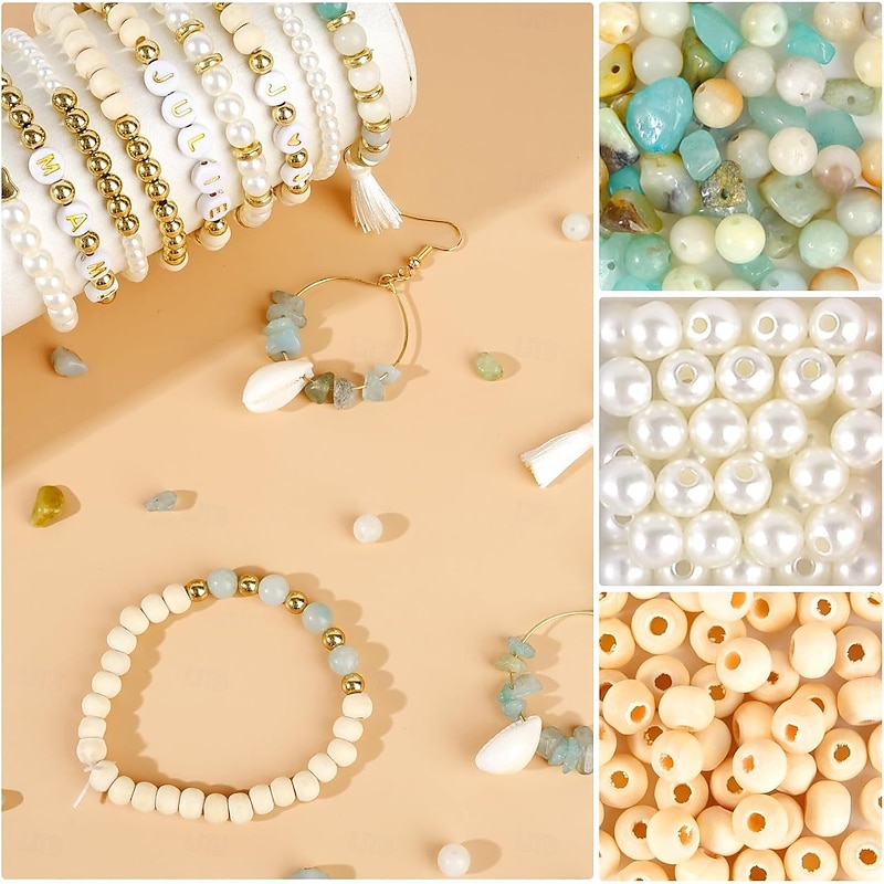 Jewelry Making Supplies Kit Natural Stone Beads for Irregular Natural Stone with for DIY Craft Bracelet Necklace Earrings for Adults2