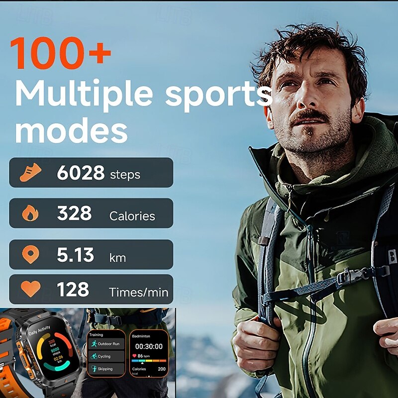 New Imosi GPS Smart Watch 2.01 Ultra HD Display Built-in GPS & Compass Make/Receive Phone Calls Smartwatch 540mAh Battery 3ATM Waterproof4