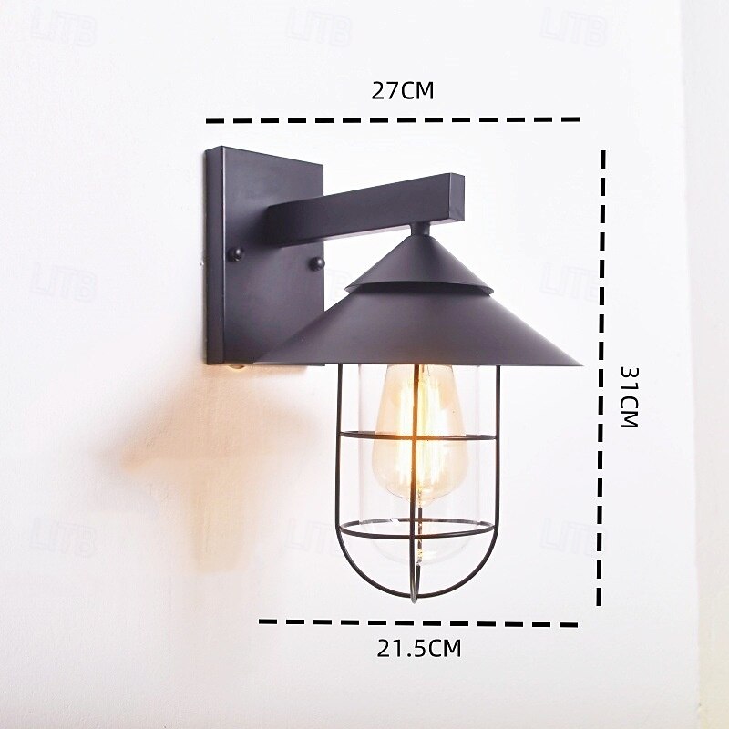 LED Wall Sconce Lighting Fixture Antique Wall Sconce Lantern External Waterproof IP65 Rustproof Aluminum Glass Lantern Wall Lamp Lantern Courtyard Garden Balcony Villa Decorative Lights 85-265V3