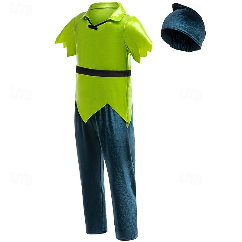 Peter Pan Fairy Tale Elf Cosplay Costume Outfits Storybook Characters Cosplay Movie Cosplay for Boys' Kid's Halloween Carnival World Book Day Performance Educational Dress Up School Event Dress Up3