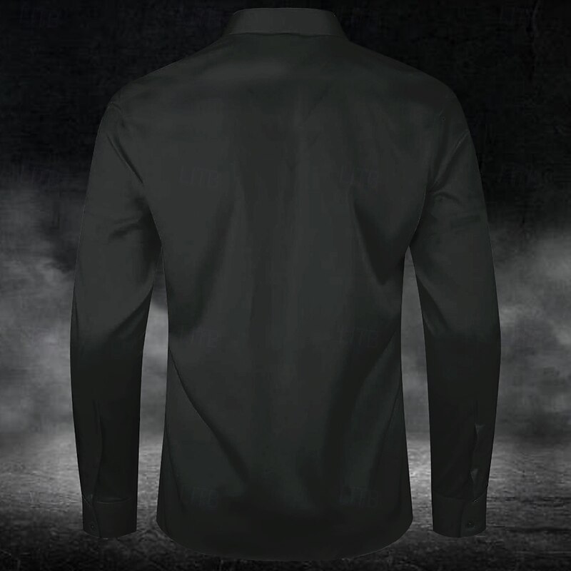 Halloween Men's Skull Skeleton Halloween Costumes Shirt Button Up Shirt Long Sleeve Dark Punk Gothic Style Holiday Streetwear Summer Spring Turndown 3D Print Collared Shirts Black2