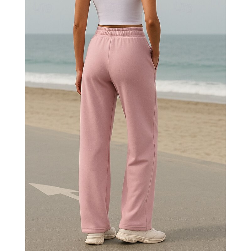 Women's Sweatpants Wide Leg Pants Jogging Pants Pocket Drawstring High Waist Bottoms Athleisure Gym Workout Fall Cotton Elastic Breathable Gym Workout Outdoor Athletic Regular Fit Sportswear2