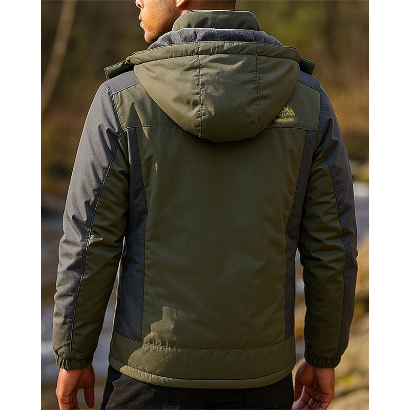 Men's Windbreaker Softshell Jacket Hiking Jacket Outdoor Fleece Lining Thermal Windproof Quick Dry Hiking Outfits Hiking Clothes Winter Autumn / Fall Jacket Hunting Tennis Camping / Hiking / Caving2