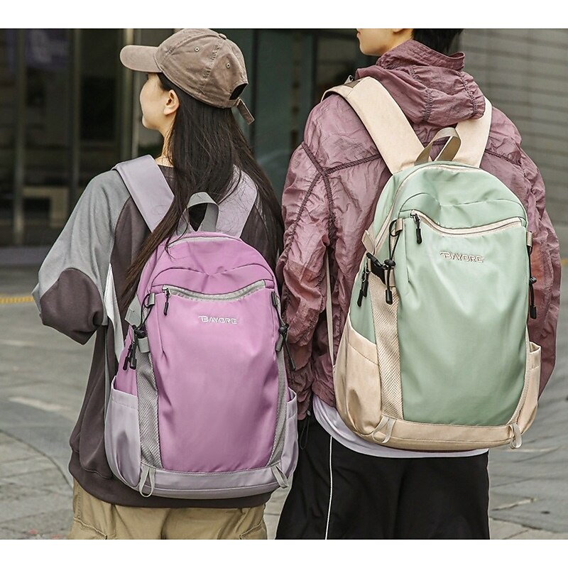 Unisex Colorblock Backpack for School and Travel – Lightweight Waterproof Daypack for College Students, Commuters, or Outdoor Use