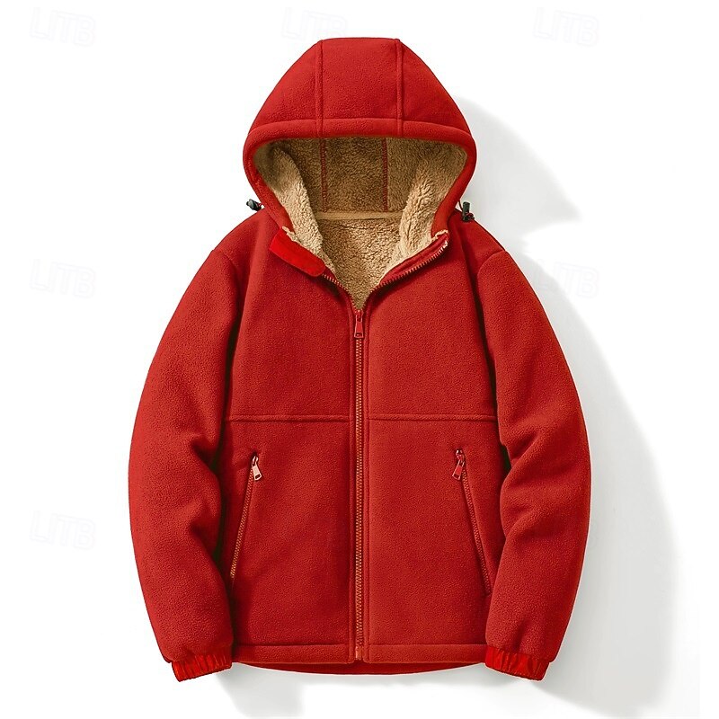 Men's Hoodie Full Zip Hoodie Zip Up Hoodie Fleece Jacket Fleece Hoodie Black Red Blue Brown Green Hooded Plain Zipper Pocket Sports & Outdoor Casual Daily Polyester Streetwear Casual Fall & Winter