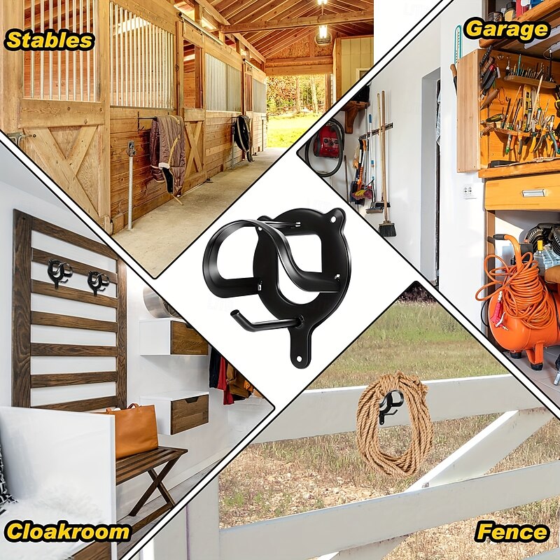 2pcs Metal Halter Holders Horse Bridle Rack Bridle Bracket Bridle Hooks With Tubes And Screw Horse Tack Storage Halter Hanger Metal Bridle Holder For Tack Room Bridle Holder Wall Mount3