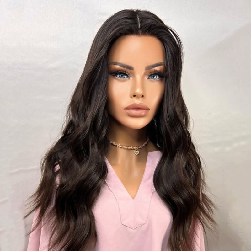 Human Hair 5x5 Closure 13x4 Lace Front Wig Middle Part Brazilian Hair Wavy Auburn Wig 130% 150% Density 100% Virgin Glueless Pre-Plucked For Women Long Human Hair Lace Wig3