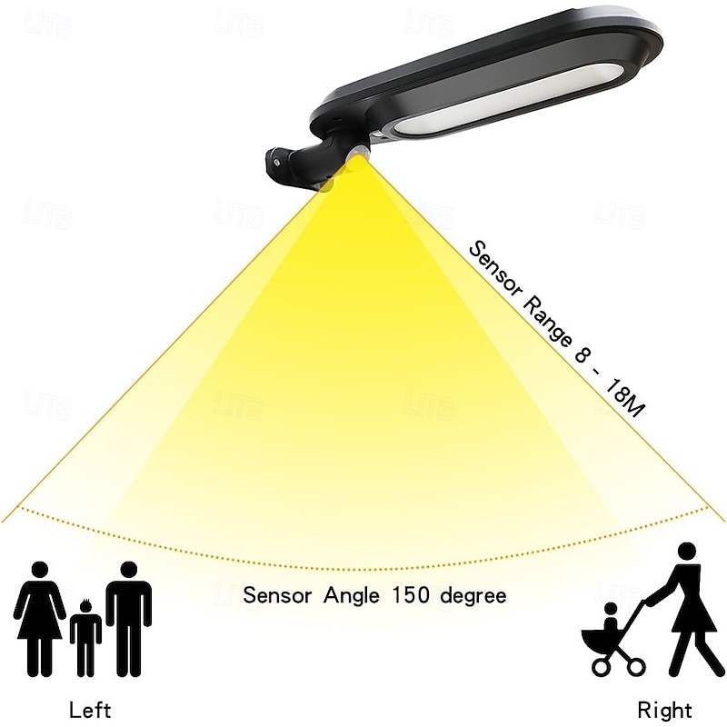 Rotatable Motion Sensor Solar Powered Light Wall Light Outdoor Solar Waterproof Exterior Wall Light for Front Door Backyard Garage Fence Patio Porch Decoration4