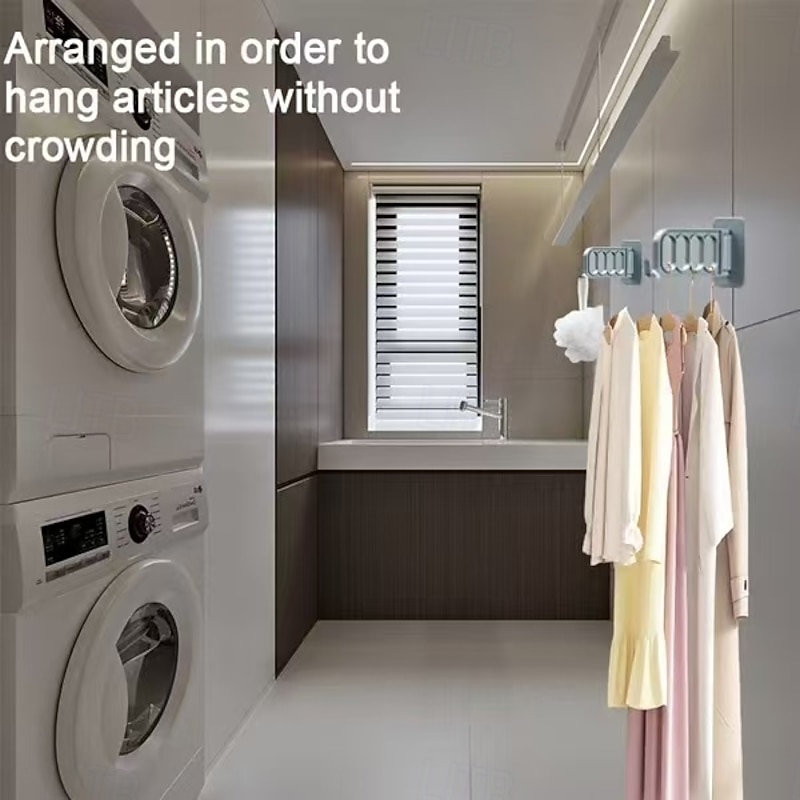 2pcs No Punching Foldable Hanger, 4-Hole Multipurpose Clothes Organizer Hangers, Space Saving Closet Hanger for Clothes, Coats, Scarves – TikTok Style Folding Rack2