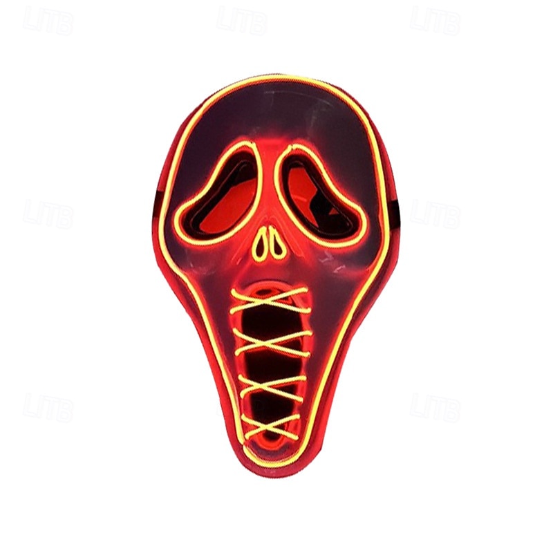 Ghostface Halloween Mask LED Mask Scream Horror Scary Glow in the Dark Led Light Up Full Face Adults' Men's Women's Unisex Halloween Carnival Performance Party Masquerade Easy Halloween Costumes4