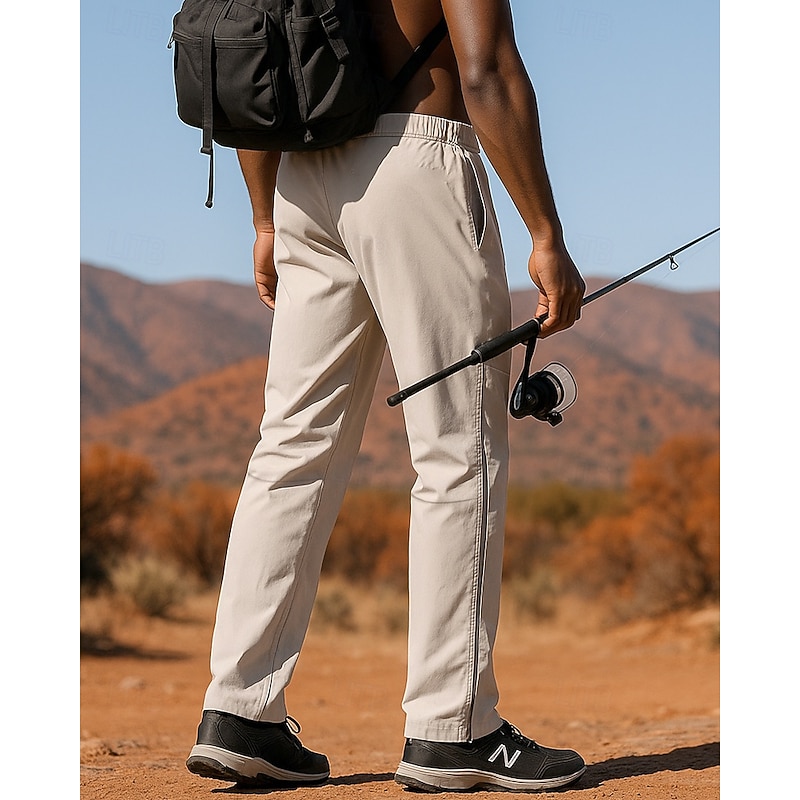 Men's Hiking Pants Trousers Hiking Rain Pants Waterproof pants Outdoor Regular Fit Waterproof Windproof Bottoms Pocket Black White Camping / Hiking Running S M L XL XXL2