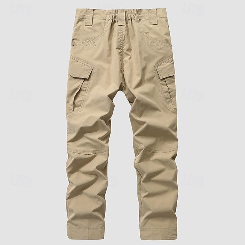 Men's Cargo Pants Trousers Buttons Multi Pocket Plain Wearable Outdoor Daily Camping & Hiking Fashion Classic Black Khaki3