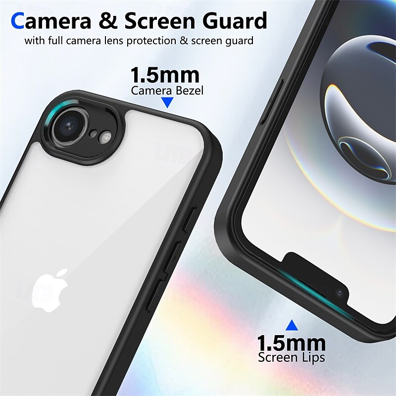 Phone Case For iPhone 16 15 14 Pro Max Plus 16e 13 Pro Max Back Cover Translucent Shockproof PC4