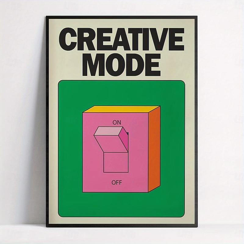 Retro Art Deco Alphabet Canvas Poster Modern Frameless Wall Hanging Decor Creative Mode Art Print for Living Room Bedroom Home Office Indoor Letter Print Wall Art - Ink Medium