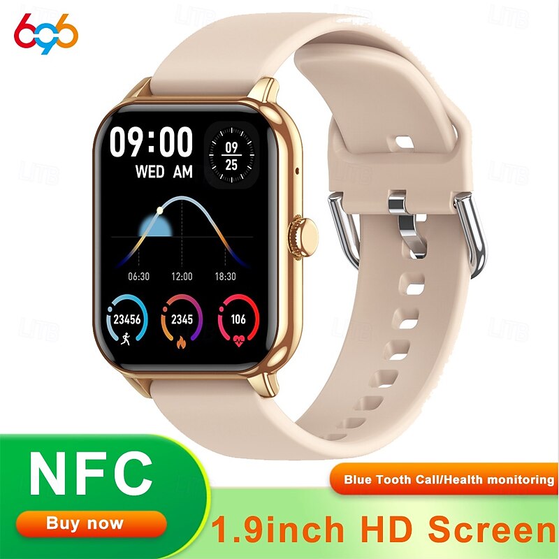CY13 Smart Watch 1.9 inch Smartwatch Fitness Running Watch Bluetooth Timer Call Reminder Heart Rate Monitor Sedentary Reminder Find My Device Compatible with Android iOS IP68 Women Heart Rate Monitor2