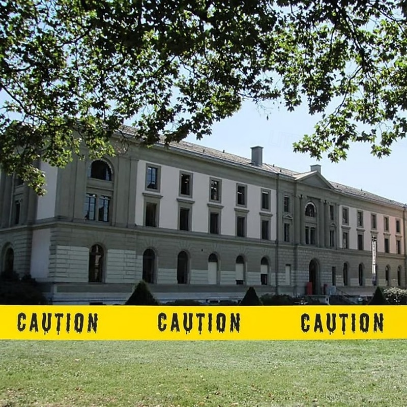 Halloween Hazard Tape Yellow Hazard Warning Tape, Scary Caution Barrier Tape with Horror Fonts for Haunted House, Bar, Party, and Festival Decorations4